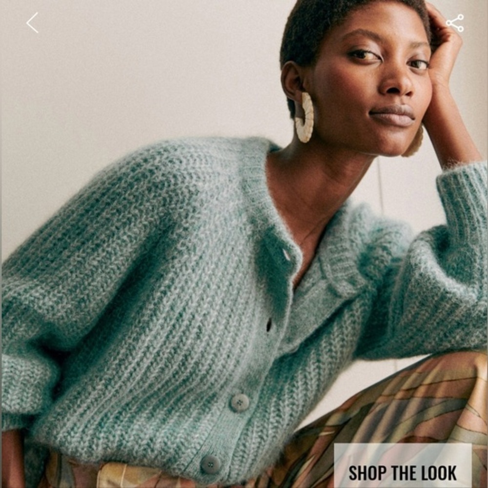 Sezane Emile Cardigan in Sea Mist XS